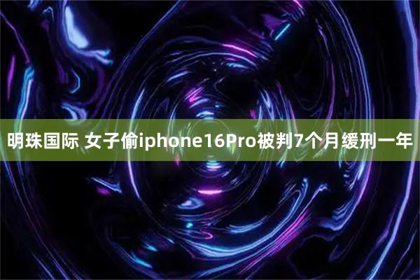 明珠国际 女子偷iphone16Pro被判7个月缓刑一年